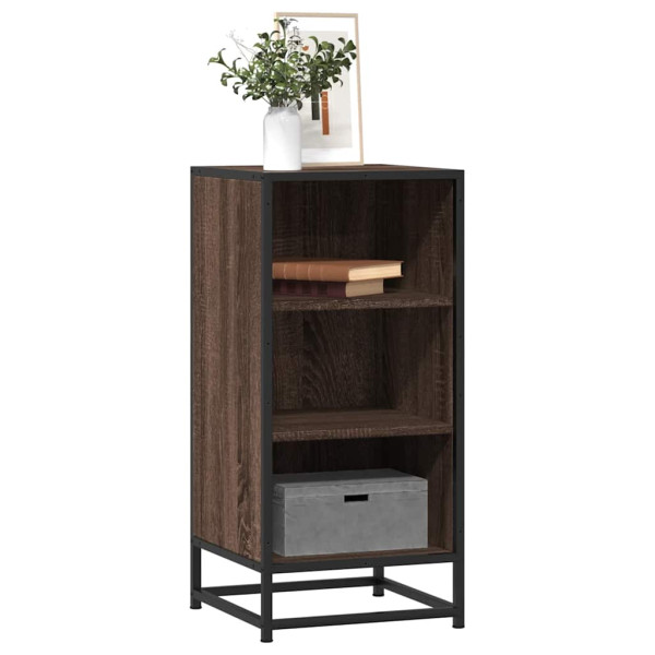 Aparador madera ingeniería y metal marrón roble 35.5x35x76 cm D