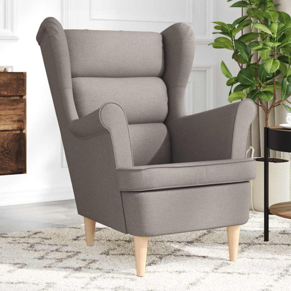 Sillón de tela gris taupe 74x84x100 cm Sillón de tela gris taupe 74x84x100 cm D