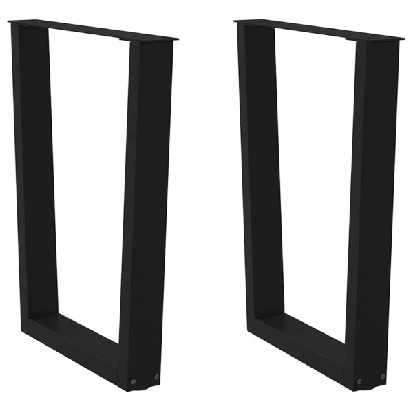 Patas para mesa de comedor forma V 2 uds negro 60x(72-73.3) cm Patas para mesa de comedor forma V 2 uds negro 60x(72-73.3) cm D