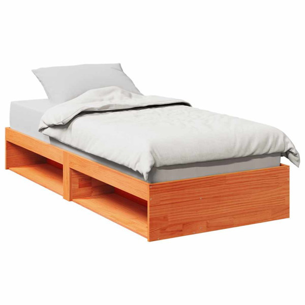 Sofá cama sin colchón madera maciza pino marrón cera 90x190 cm Sofá cama sin colchón madera maciza pino marrón cera 90x190 cm D
