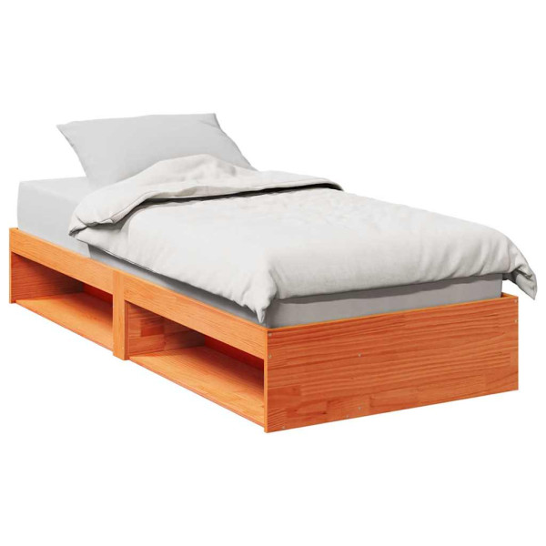 Diván sin colchón marrón cera 100x200 cm madera maciza de pino Diván sin colchón marrón cera 100x200 cm madera maciza de pino D
