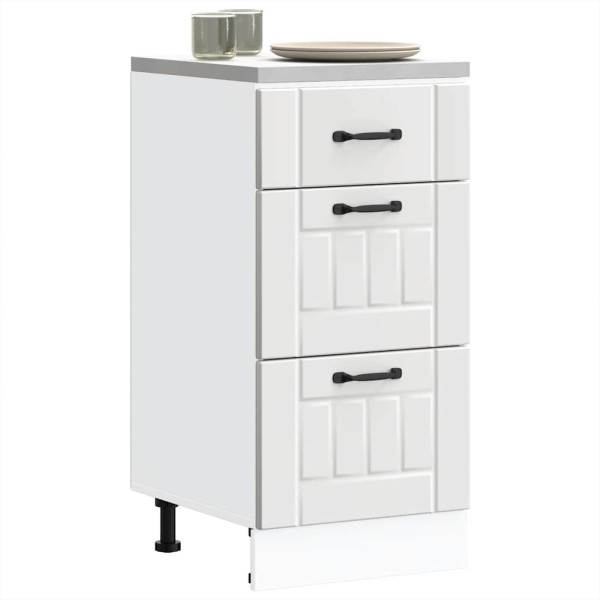 Mueble bajo de cocina Lucca madera de ingeniería blanca Mueble bajo de cocina Lucca madera de ingeniería blanca D