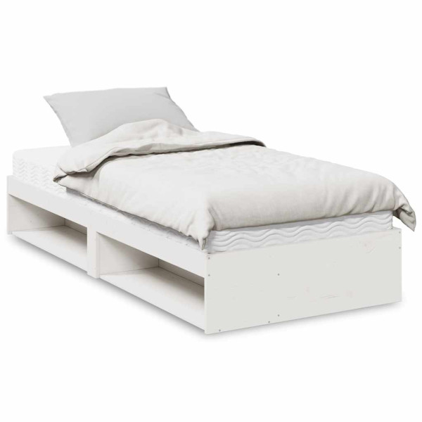 Sofá cama con colchón madera maciza de pino blanco 80x200 cm Sofá cama con colchón madera maciza de pino blanco 80x200 cm D