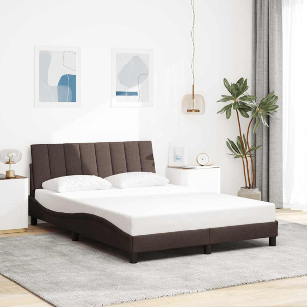 Estructura de cama sin colchón tela marrón oscuro 120x200 cm Estructura de cama sin colchón tela marrón oscuro 120x200 cm D