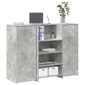 Mostrador de recepción gris hormigón 135x50x103.5 cm D