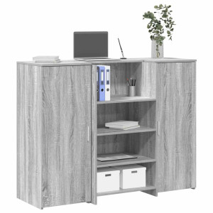 Mostrador de recepción sonoma gris 135x50x103.5 cm D
