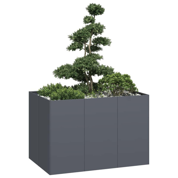 Jardinera acero gris antracita 120x80x80 cm D