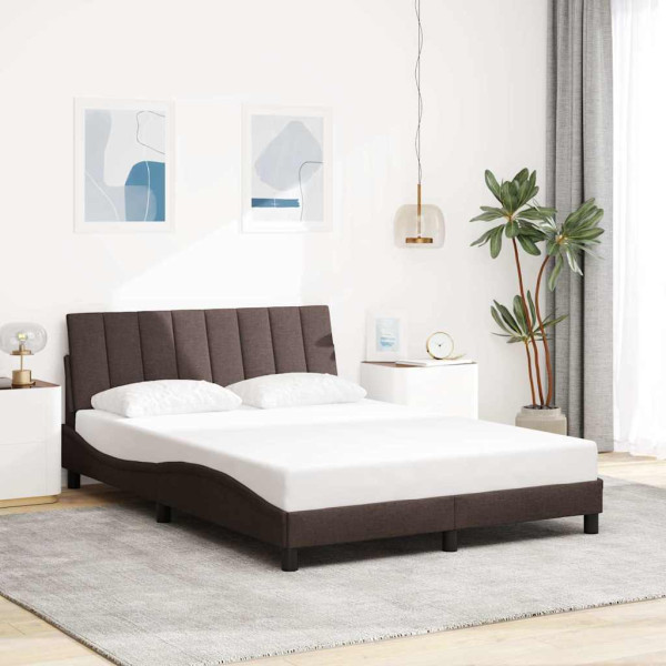 Estructura de cama sin colchón tela marrón oscuro 120x200 cm Estructura de cama sin colchón tela marrón oscuro 120x200 cm D