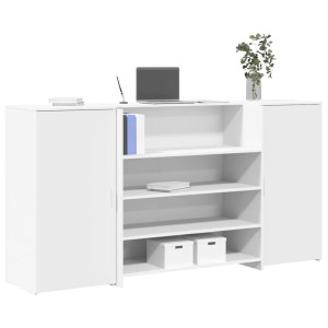 Mostrador de recepción blanco 200x50x103.5 cm madera ingeniería D