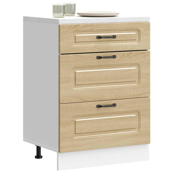 Mueble bajo de cocina Kalmar madera ingeniería de roble sonoma Mueble bajo de cocina Kalmar madera ingeniería de roble sonoma D