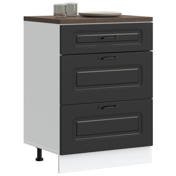 Mueble bajo de cocina Kalmar madera de ingeniería negra Mueble bajo de cocina Kalmar madera de ingeniería negra D