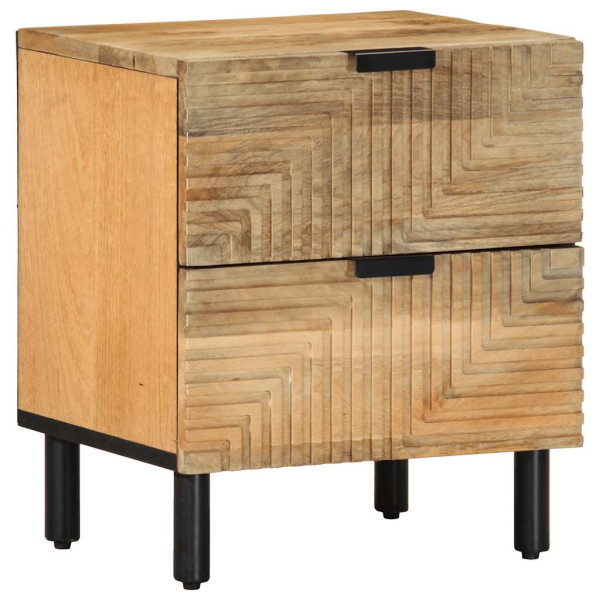 Mesilla de noche marrón 40x33x46 cm madera maciza mango D