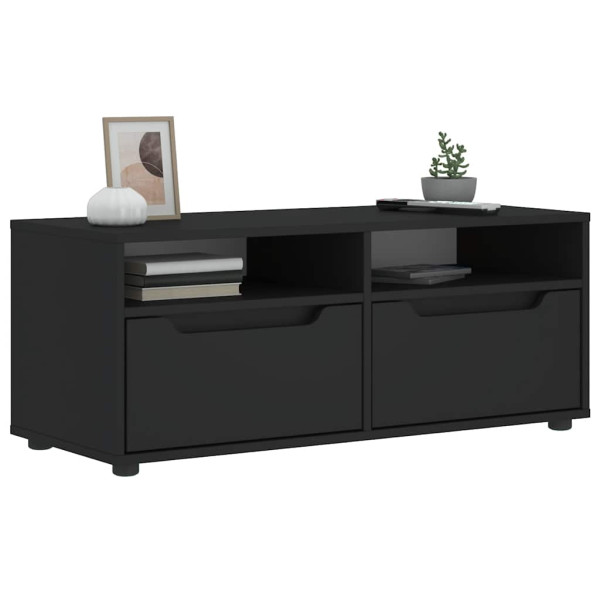 Mueble de TV VISNES negro 100x40x38 cm madera de ingeniería Mueble de TV VISNES negro 100x40x38 cm madera de ingeniería D