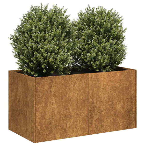 Jardinera oxidada 80x40x40 cm acero corten D