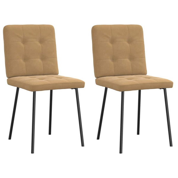 Sillas de comedor 2 unidades terciopelo marrón Sillas de comedor 2 unidades terciopelo marrón D