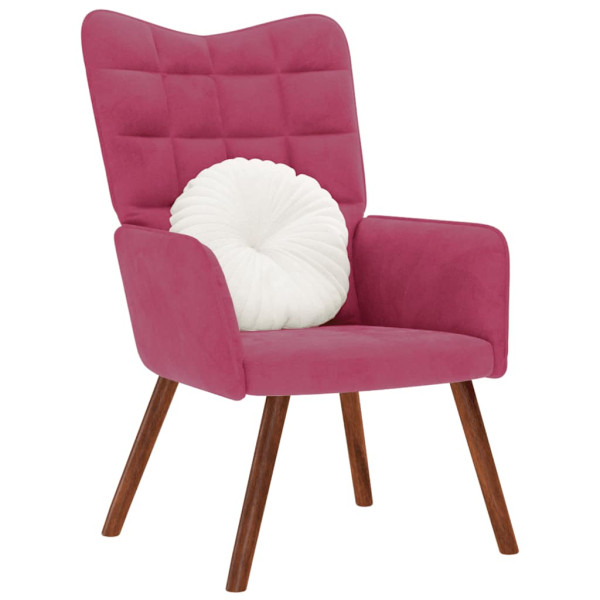 Sillón de relax de terciopelo rojo vino tinto Sillón de relax de terciopelo rojo vino tinto D