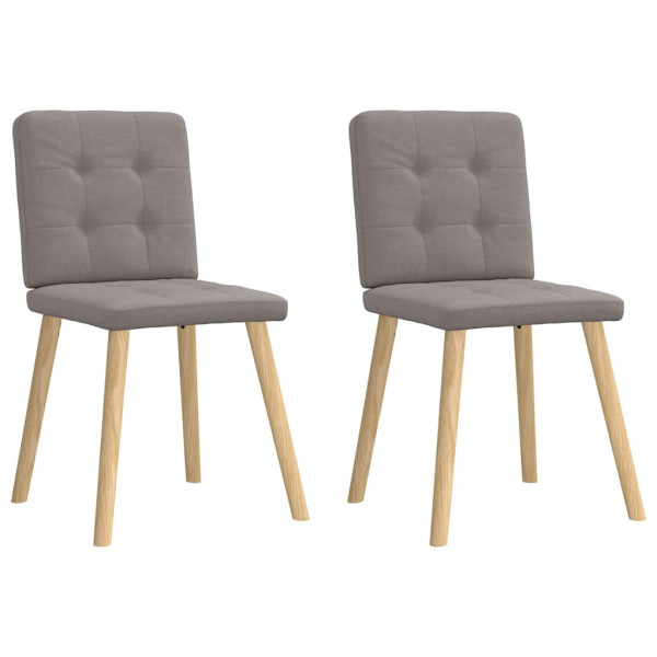 Sillas de comedor 2 unidades tela gris taupé Sillas de comedor 2 unidades tela gris taupé D