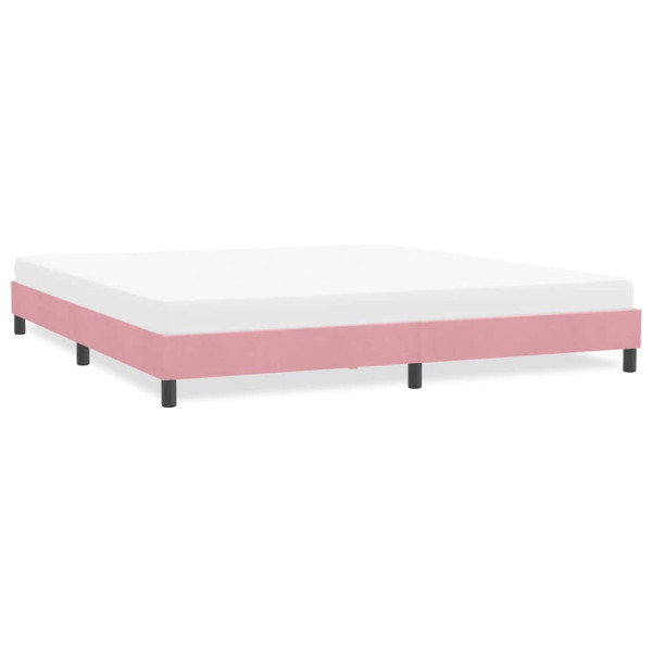 Estructura de cama sin colchón terciopelo rosa 180x210 cm Estructura de cama sin colchón terciopelo rosa 180x210 cm D