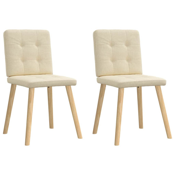Sillas de comedor 2 unidades tela color crema Sillas de comedor 2 unidades tela color crema D