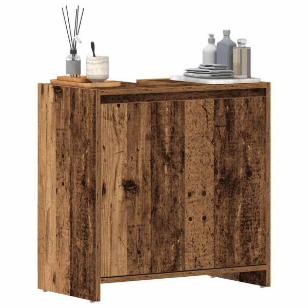 Armario para lavabo de baño madera ingeniería envejecida Armario para lavabo de baño madera ingeniería envejecida D