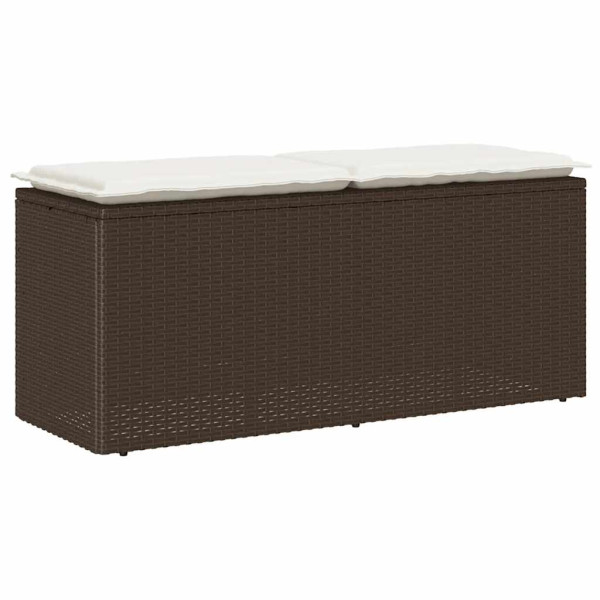Banco de jardín con cojín ratán sintético marrón 110x40x44 cm Banco de jardín con cojín ratán sintético marrón 110x40x44 cm D