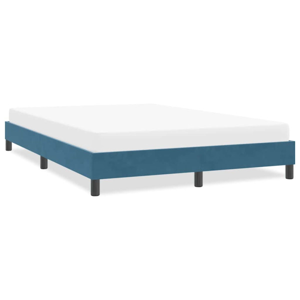 Estructura de cama sin colchón terciopelo azul oscuro 140x210cm Estructura de cama sin colchón terciopelo azul oscuro 140x210cm D