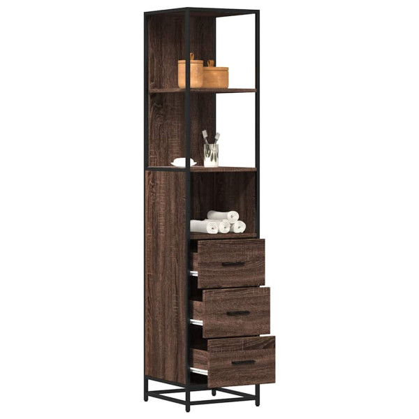 Armario de baño madera contrachapada roble marrón 35x37.5x166cm Armario de baño madera contrachapada roble marrón 35x37.5x166cm D