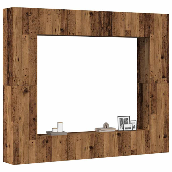 Muebles de TV de pared 8 uds. madera vieja madera de ingeniería Muebles de TV de pared 8 uds. madera vieja madera de ingeniería D