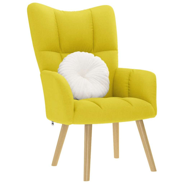 Sillón de relax de tela amarillo clara Sillón de relax de tela amarillo clara D