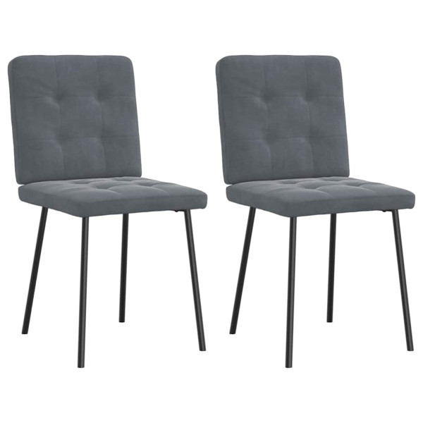 Sillas de comedor 2 unidades terciopelo gris oscuro Sillas de comedor 2 unidades terciopelo gris oscuro D