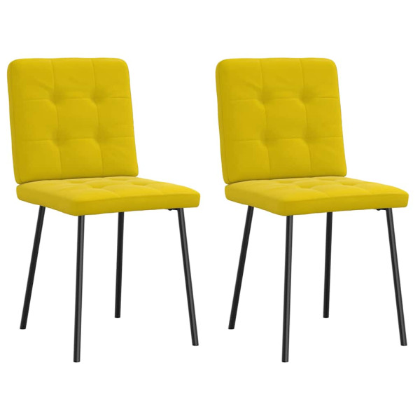 Sillas de comedor 2 unidades terciopelo amarillo Sillas de comedor 2 unidades terciopelo amarillo D