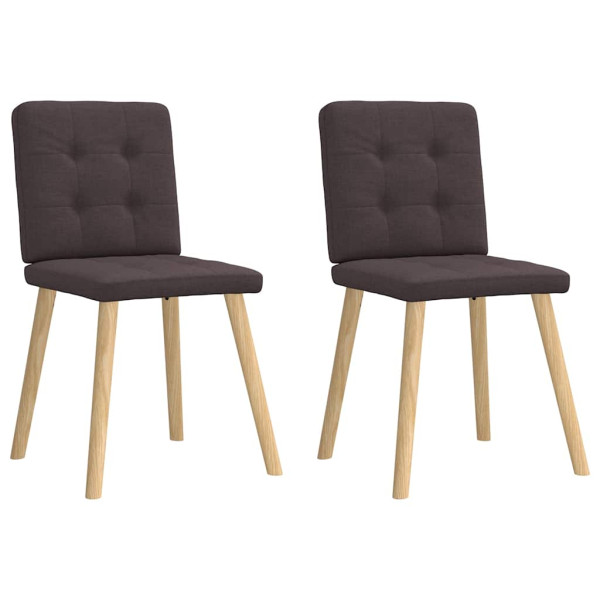 Sillas de comedor 2 unidades tela marrón oscuro Sillas de comedor 2 unidades tela marrón oscuro D