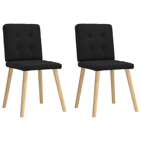 Sillas de comedor 2 unidades tela negro Sillas de comedor 2 unidades tela negro D