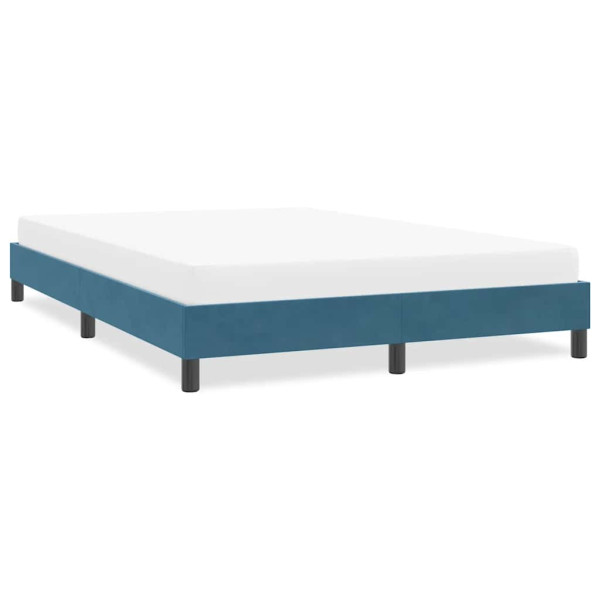Estructura de cama sin colchón terciopelo azul oscuro 140x220cm Estructura de cama sin colchón terciopelo azul oscuro 140x220cm D