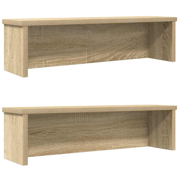 Estantes de cocina apilables 2 uds roble sonoma 50x15x16 cm Estantes de cocina apilables 2 uds roble sonoma 50x15x16 cm D