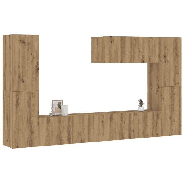Muebles de TV de pared 7 uds madera ingeniería roble artesanal Muebles de TV de pared 7 uds madera ingeniería roble artesanal D