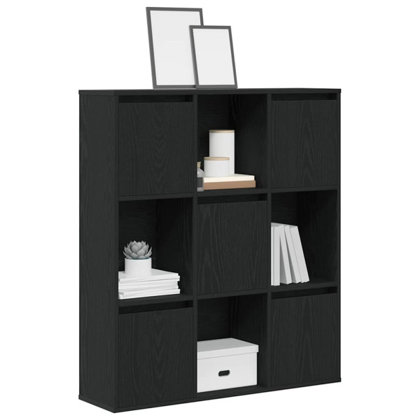 Estantería de madera de ingeniería roble negro 89x24x101.5 cm Estantería de madera de ingeniería roble negro 89x24x101.5 cm D