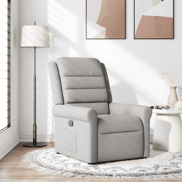 Sillón reclinable de tela gris nube Sillón reclinable de tela gris nube D