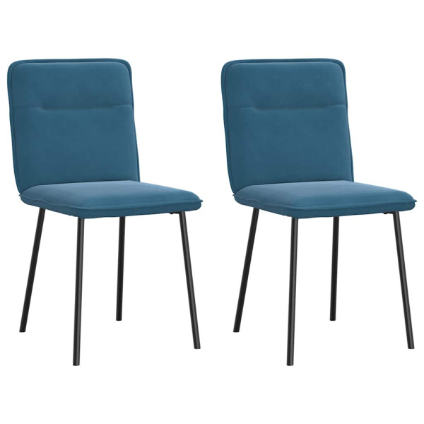 Sillas de comedor 2 unidades terciopelo azul Sillas de comedor 2 unidades terciopelo azul D