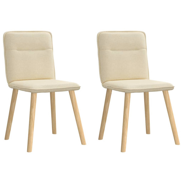 Sillas de comedor 2 unidades tela color crema Sillas de comedor 2 unidades tela color crema D
