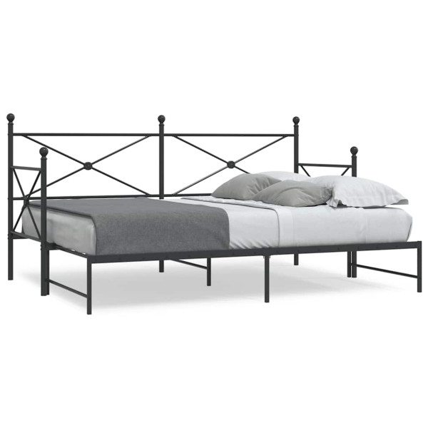 Diván con nido sin colchón negro 75x190 cm acero Diván con nido sin colchón negro 75x190 cm acero D