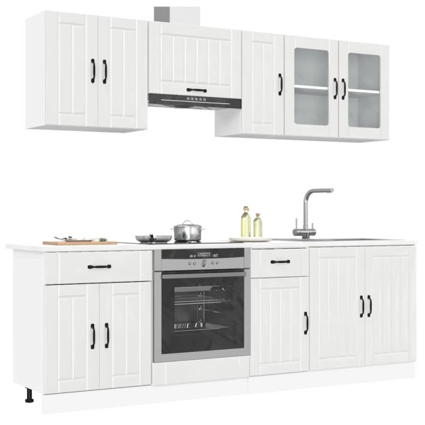 Mueble cocina Kalmar blanco de alto brillo 8 pzas Mueble cocina Kalmar blanco de alto brillo 8 pzas D