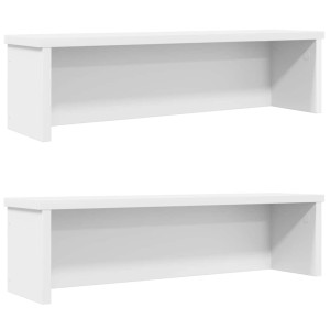 Estantes de cocina apilables 2 uds blanco 50x15x16 cm D
