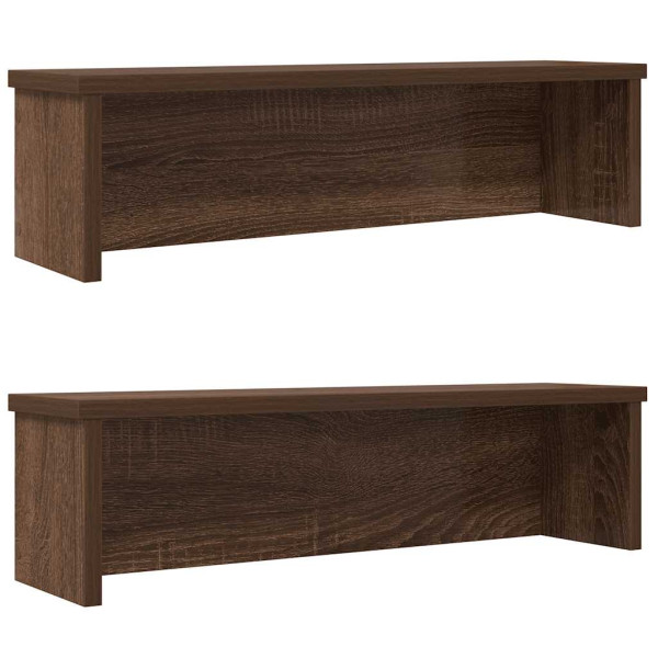 Estantes de cocina apilables 2 uds roble marrón 50x15x16 cm Estantes de cocina apilables 2 uds roble marrón 50x15x16 cm D