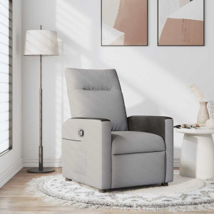 Sillón reclinable de tela gris nube D