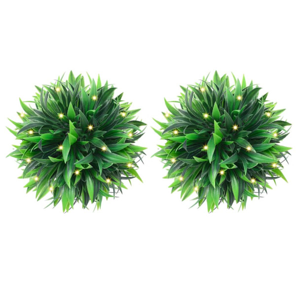 Bolas de boj artificial con luces LED 4 unidades 15 cm D