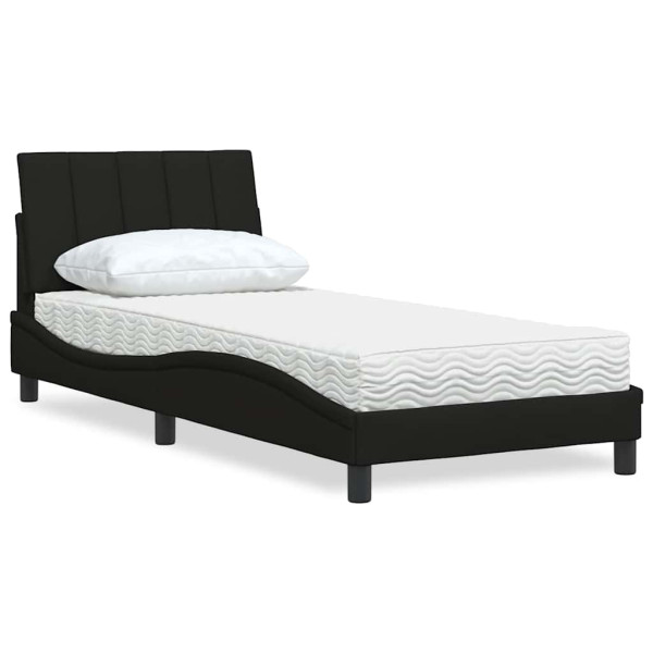 Cama con colchón tela negro 90x200 cm Cama con colchón tela negro 90x200 cm D