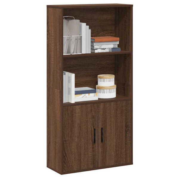 Estantería de madera de ingeniería marrón roble 60x24x120 cm D