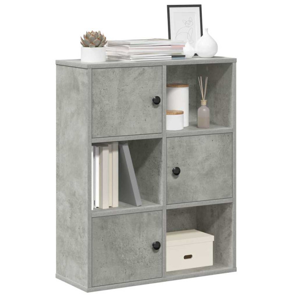 Estantería de madera de ingeniería gris hormigón 60x24x76.5 cm Estantería de madera de ingeniería gris hormigón 60x24x76.5 cm D