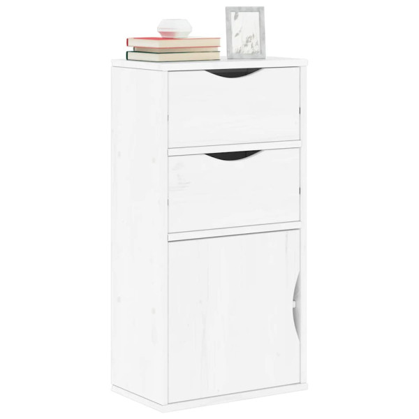 Mueble auxiliar con cajones ODDA blanco 40x24x79 cm madera pino Mueble auxiliar con cajones ODDA blanco 40x24x79 cm madera pino D